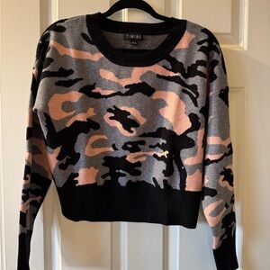 EUC Timing Pink and Black Camouflage Sweater